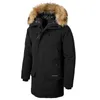 Män Vinter Casual Classic Long Fur Collar Tjock Parkas Jacka Coat Outwear Hooded Fickor Vattentäta Jackor Parka 211216
