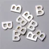 Whole Set White Mother of Pearls 26 Letters Pendants Drilled Shell Beads Inital Alphabet Charm DIY Making Jewelry Necklace Gifts