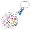 90/120 Pcs Acrylic Keychain Blanks with Key Rings Jump Rings Round Clear Discs Circles Colorful Tassel Pendants G1019