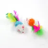 Colorido Pluma Grano Pequeño Ratón Gato Juguete Para Gato Pluma Divertido Jugar Mascota perro Gato Pequeños Animales juguetes de plumas Gatito T2I51767