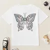 T-shirt à imprimé lettre papillon pour fille d'été 210528