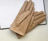 Khaki Genuine Sheepskin Leather gloves For Women Fashion lambskin bow glove Fleece inside touch screen grey high grade Leathers Gi5064945