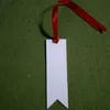 2021 Bookmark bez Tassel Sublimation DIY Biały Puste metalowe Zakładki Karty Wiadomości Księgi Notatki Papier Papier Uchwyt Na Książki Szkoła