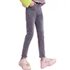 Meninas Calças de Jeans Stretch Sólido para Calças de Lápis Slim Crianças Menina Primavera Roupas Casuais 6 8 10 12 14 Ano 210527