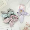 Bunny Ears Hairband Shiny Knot Bow Capelli Corda per capelli Silk Scrollies Capelli Band Gum Girls Girls Ponytail Supporto Accessori per capelli 12 colori BT4691 574 Y2