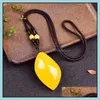 Collares Colgantes Joyería Ámbar Pollo Mantequilla Amarillo Túnel Tipo Cera de abejas Collar colgante Hombres y mujeres Suéter Cadena Encantos Gota Delive