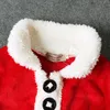 Cztery kawałki garnitur dzieci ubrania długie rękawy kurtka Santa Claus Dzieci Modelowanie Czerwone Spodnie Skarpetki Kapelusz Dress Up Zestawy 32xn K2