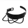 Spike Choker Collar necklace metal chain Fashion black Leather Chokers Harajuku Jewelry3295784