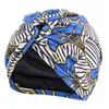 Czapki czapki z czapką modne druk nocna pielęgnacja fryzury Faux Silk podszewka Sleep Bonnet Hat Chemioterapia Turban5576157