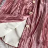 Lady Moda Retro Mahkemesi Mini Elbise Kadınlar Dantel Bebek Yaka Uzun Kollu Yüksek Bel Ince Kadife Düz Renk Vestidos De Mujer Q021 210527