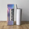 Tumbler Packing Box Colorful Straight Tumblers Boxes Holographic Case for 20oz Tapered/straight Mug Can Pack Straws A02