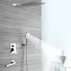 Ensembles de douche de salle de bain ensemble caché dans le robinet en laiton chromé fixé au système de tête de valve murale