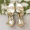 Sandaler Mode Guld Silver Ins Kvinnor Lågklackat Casual Skor Kvinna Öppet Toe Summer Square Kvinna Ankelband