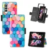 Leather Painted Phone Case for Z Fold3 Anti-fall Business Protective Folding Cases Cover