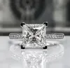 Solitaire 18K White Gold Princess Enhanced Ring Lab Diamond Engagement Ring 0.95 CT F/SI1