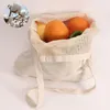 Long Portable Cotton Splicing Environmental Protection Net Bag Supermarket Shopping Canvas Storage Bags