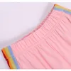 Zomer meisjes korte mouwen set baby meisje kleding regenboog top + broek tweedelige kinderen sport leisure 210515