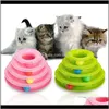 Supplies Home & Garden Drop Delivery 2021 Three Levels Pet Toy Tower Tracks Intelligence Triple Pay Disc Cat Toys Ball Training Amusement Pla