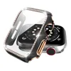 360 экран протектор Bling Case для Apple Watch 6 44 мм 42 мм 40 мм 38 мм Iwatch Plating Diamond Закаленная стеклянная пленка крышка