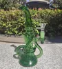 2021 Hookah Bong Glass Dab Rig Clear Pure Green Recyler Water Bongs Smoke Pipes 8-10 Inch Height 14.4mm Female Joint with Quartz Banger