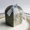 10/50/100pcs Elephant Laser Cut Carriage Favors Box Gifts Candy Boxes With Ribbon Baby Shower Wedding Birthday Party Supplies