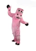 Розовый бегемотный костюм талисмана хэллоуин рождественские модные вечеринки мультфильм наряд персонаж костюм взрослых женщин мужчины платье карнавал унисекс