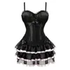 Nxy sexy set zwart victoriaanse korset jurk burlesque schouder band lingerie bustiers met tutu rok set lace up body shaper voor vrouwen 1130