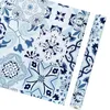 Fonds d'écran Papier de contact imperméable à motif bleu auto-adhésif pour cuisine salle de bain comptoir amovible peler et coller papier peint décor