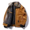 Men Warm Winter Corduroy Jackets And Coats Men's Fashion Fur Collar Winter Casual Jacket Outwear Male Thermal Plus Size 5XL 6XL 220212