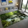 Naturalna sceneria 3D Dywan do salonu Zielony las wodospad krajobraz Dywan sypialnia antypoślizgowa dywan w łazience Duży 210727