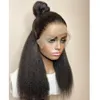 26Inch 180Density Natural Color Long Yaki Straight Lace Front wigs Remy Soft With Baby Hair For Black Women Glueless Heat Resista6022877