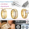 3pcs Luxury Dubai Golden Lovers Promise Wedding Rings Set för Par Män och Kvinnor Alliance Äktenskap Förlovningsring