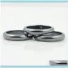 Küme JewelryFashion Takı Grade AAA Kalite 4mm Genişlik Kamşivli Yüzey Hematit Yüzükler (1 Parça) HR1008 Bırak Teslimat 2021 Spuyn