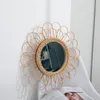 Aynalar 40cm Asma Ayna Rattan Ayçiçeği Şekl Tasarım Duvar Dekorasyon Aksesuarları Dekor Boho Tarz Soyunma Makyajı
