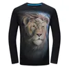 ESTファッション男性Tシャツ長袖クールデザイン3D面白いTシャツホムオオカミプリントカジュアルトッププラスサイズ6xl卸売210629