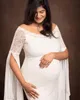 2021 Weiße Meerjungfrau Plus Size Schwangere Damen Umstandsnachtwäsche Kleid Spitzennachthemden für Fotoshooting Dessous Bademantel Nachtwäsche Babyparty