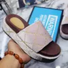 Designer women slipper sandal Floral brocade Heightening Thick soled bottoms Flip Flops striped Beach causal with Box large size