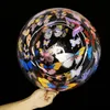 Printed Bounce Ball 20-Inch Colorized Butterfly Party Decoration Luminous Toys Floating Balloon