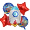 宇宙飛行士の宇宙船のアルミホイル風船飛行シーサーロケット漫画サイエンスフィクション天の川子供誕生日のテーマパーティー太陽系の装飾