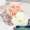 5pcs Pink Silk Rose Artificial Flowers Peony Bridal Bouquet for Wedding Home DIY Decoration Fake Hydrangea Crafts