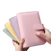 A6 PU Leather Notebook Notepads Cover Refillable 6 Ring Binder Loose Leaf Personal Organizer Blue Yellow Purple Pink KDJK2105