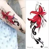 Abbascamento temporaneo Tatuaggi Tatuaggi impermeabili Tatuaggio Temporaneo Autoadesivo Flower Lotus Tattoo Sleeve Donne Maniche a braccio da polso Tatoo Fake Girl Y1125