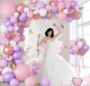 Party Decoration Pink Purple Balloons Garland 3D Hollow Butterfly Ballong Arch Kit Rose Gold DIY Födelsedag Decor