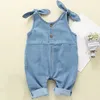 Verão Denim Bodysuit Outfits Roupas de Bebê Menina Menina Roupas Roupas Romper para Toddlers 210528