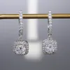 Boucles d'oreilles Halo en argent Sterling 925 véritable, bijoux à la mode pour femmes, cadeau d'anniversaire entier E6576723116