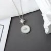 Fashion Golden Shell White Zircon Six-pointed Star Pendant Necklace For Women Charm Beautiful Girl Jewelry Chains