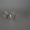 Mode solglasögon ramar japansk ren titan liten rund ram retro glasögon ultralätt ansikte