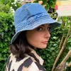 Pirat Hippie Brev Bucket Hat Sommar Unisex Blå Demin Casual Vintage Sunbonnet Fedoras Outdoor Fisherman Cap 211119