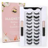 10 Pairs Magnetic Eyelashes and Eyeliner with Tweezer Lash Extension Mink Set Natural Look Handmade Reusable No Glue Needed Wholesale Makeup False Lashes