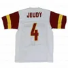Jerry Jerry Jedy 4# Jersey de futebol da escola Bordado Ed Branco Qualquer Nome Número Tamanho S-4XL Jerseys Top Quality